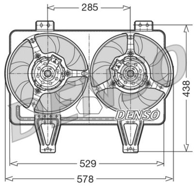 Вентилятор, охлаждение двигателя DENSO DER01016 для ALFA ROMEO 164