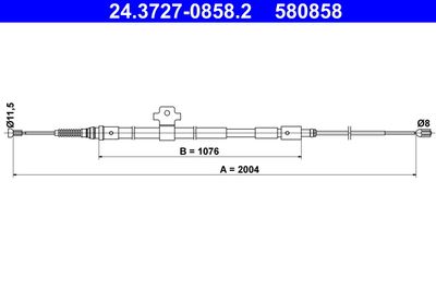 Vajer, parkeringsbroms ATE 24.3727-0858.2