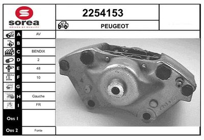 Тормозной суппорт EAI 2254153 для PEUGEOT 404