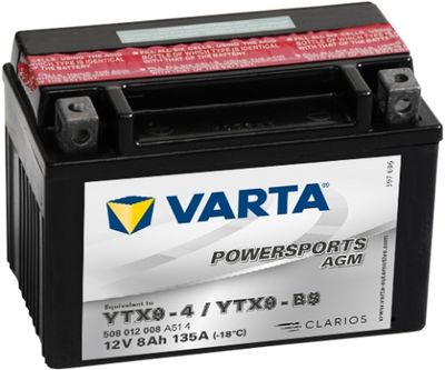 Стартерная аккумуляторная батарея VARTA 508012008A514 для HONDA XR