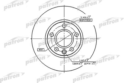 Тормозной диск PATRON PBD2809 для VW TRANSPORTER