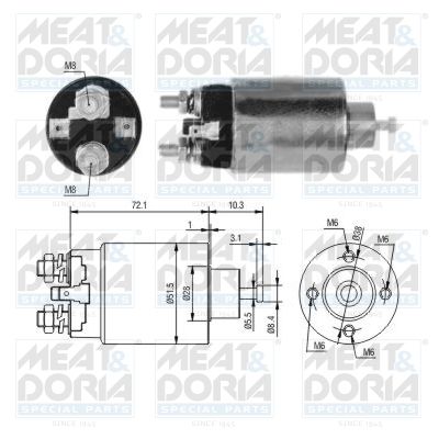 Тяговое реле, стартер MEAT & DORIA 46297 для MITSUBISHI ECLIPSE