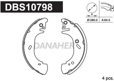 Комплект тормозных колодок DANAHER DBS10798 для NISSAN INTERSTAR
