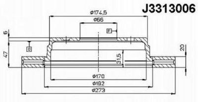 Тормозной диск NIPPARTS J3313006 для MAZDA RX-7