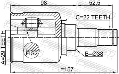 Шарнирный комплект, приводной вал 1111-T250