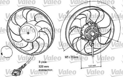 VALEO 696078 Вентилятор системы охлаждения двигателя  для SKODA ROOMSTER (Шкода Роомстер)