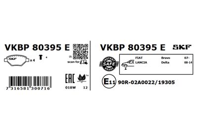 Brake Pad Set, disc brake VKBP 80395 E