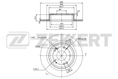 ZEKKERT BS-6097 Тормозные диски  для HONDA ACCORD (Хонда Аккорд)