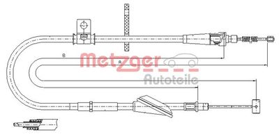Тросик, cтояночный тормоз METZGER 11.5745 для OPEL AGILA