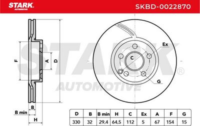 спирачен диск STARK SKBD-0022870