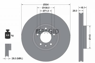 Tarcza hamulcowa PAGID 55323NC