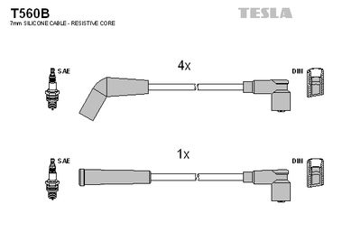 Комплект проводов зажигания TESLA T560B для ROVER 100