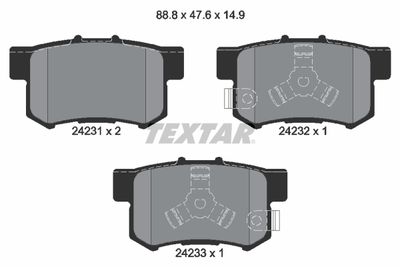TEXTAR 2423101 Тормозные колодки и сигнализаторы  для HONDA CROSSTOUR (Хонда Кросстоур)