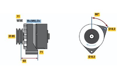 Генератор BOSCH 0 986 039 150 для VOLVO 240