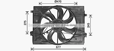 Вентилятор, охлаждение двигателя AVA QUALITY COOLING KA7544 для HYUNDAI TUCSON