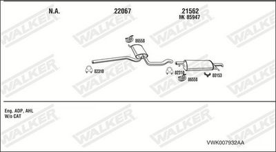 Изпускателна система WALKER VWK007932AA