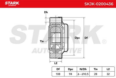 каре комплект, полуоска STARK SKJK-0200436