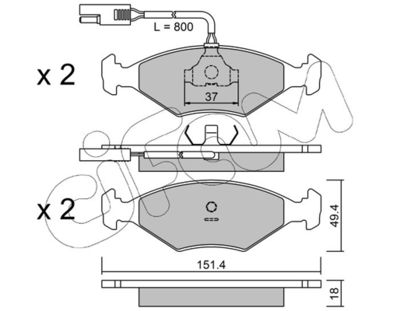Комплект тормозных колодок, дисковый тормоз CIFAM 822-057-0 для FIAT DUNA