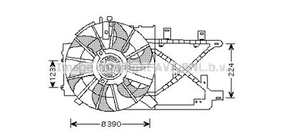 Вентилятор, охлаждение двигателя AVA QUALITY COOLING OL7516 для OPEL VECTRA