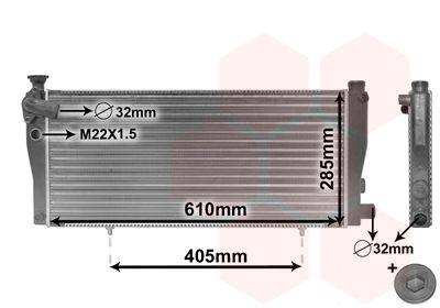 Радиатор, охлаждение двигателя VAN WEZEL 40002099 для PEUGEOT 205