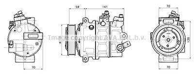 Компрессор, кондиционер AVA QUALITY COOLING VNAK446 для VW GRAND