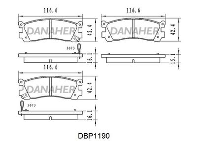 Комплект тормозных колодок, дисковый тормоз DANAHER DBP1190 для MAZDA XEDOS