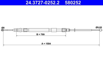 Тросик, cтояночный тормоз ATE 24.3727-0252.2 для BMW 4