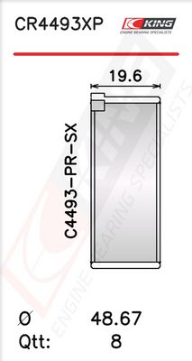 Черупка на биелен лагер KING CR4493XP STDX