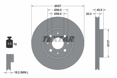 92068503 TEXTAR Тормозной диск