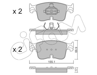 Zestaw klocków hamulcowych, hamulce tarczowe CIFAM 822-1383-0