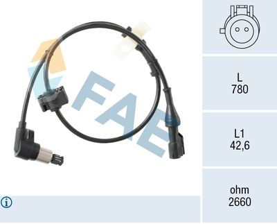 Czujnik, prędkość obrotowa koła FAE 78631