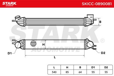 интеркулер (охладител за въздуха на турбината) STARK SKICC-0890081