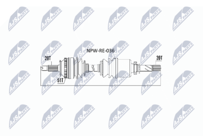 Wał napędowy NTY NPW-RE-036