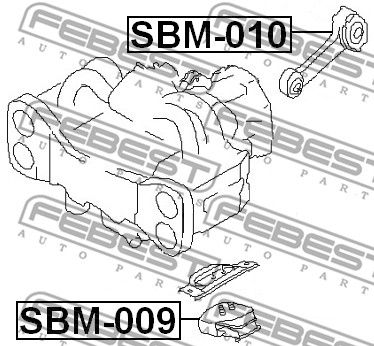 SBM-009 Подушка двигателя передняя  FEBEST FEBEST 