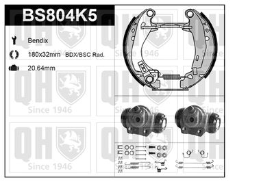 Комплект тормозных колодок QUINTON HAZELL BS804K5 для CITROËN AX