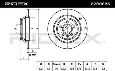 спирачен диск RIDEX 82B0886