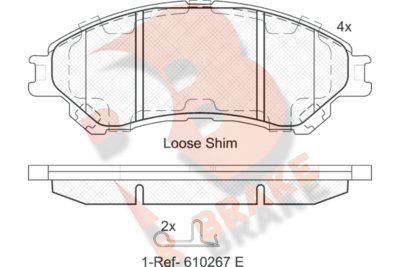 R BRAKE RB2175 Тормозные колодки и сигнализаторы  для SUZUKI SX4 (Сузуки Сx4)