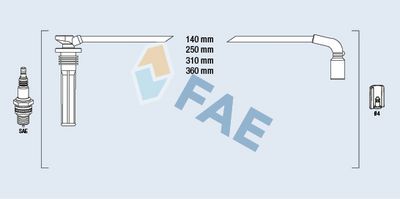 FAE Комплект проводов зажигания