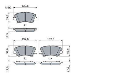 BOSCH 0 986 424 863 Тормозные колодки и сигнализаторы  для KIA CEED (Киа Кеед)