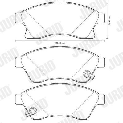 Sada brzdových destiček, kotoučová brzda JURID 573332JC