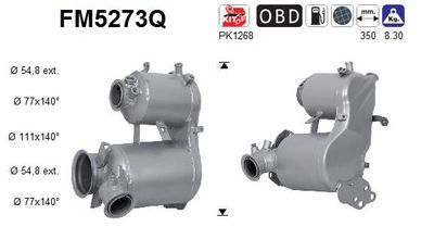 Filtr sadzy / filtr cząstek stałych, układ wydechowy AS FM5273Q