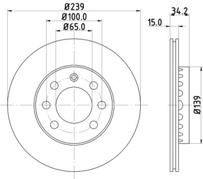 Тормозной диск HELLA 8DD 355 107-581 для AUDI A2