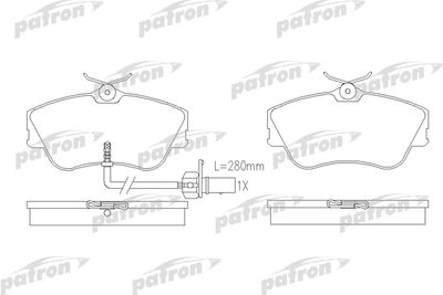 Комплект тормозных колодок, дисковый тормоз PATRON PBP1519 для VW TRANSPORTER