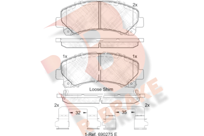 Комплект тормозных колодок, дисковый тормоз R BRAKE RB2082 для ISUZU D-MAX