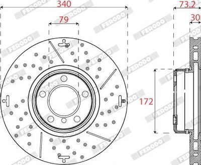 BREMSSCHEIBE FERODO DDF2614VC1 1