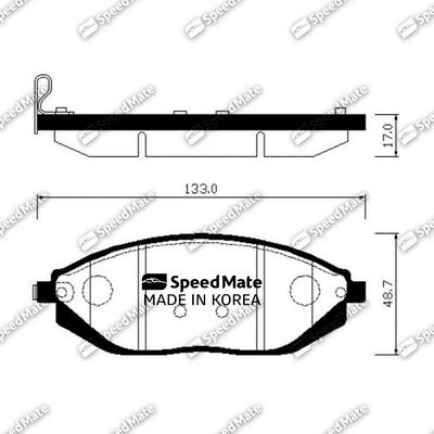 Комплект тормозных колодок, дисковый тормоз SpeedMate SM-BPG023 для CHEVROLET SPARK