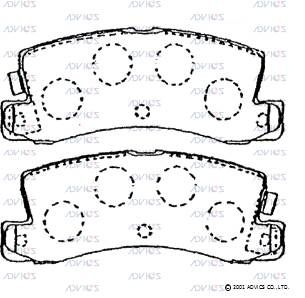 Комплект тормозных колодок, дисковый тормоз ADVICS SN844P для TOYOTA CARIBE