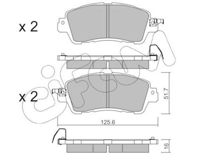 комплект спирачно феродо, дискови спирачки CIFAM 822-1085-0