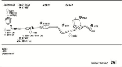 SISTEM DE ESAPAMENT WALKER DWK010005BA