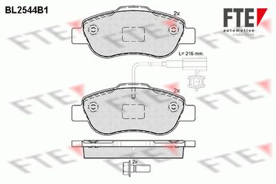 Комплект тормозных колодок, дисковый тормоз FTE BL2544B1 для FORD KA
